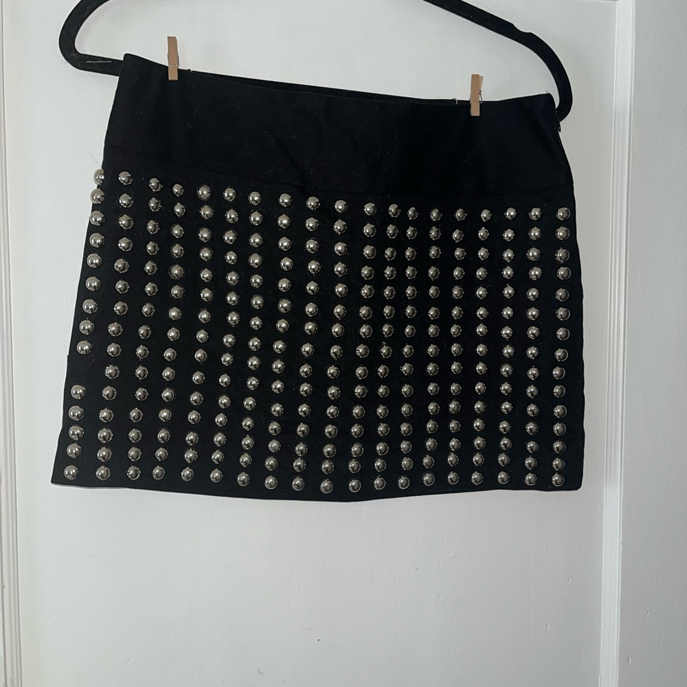 Vintage Black Skirt with Silver Studs